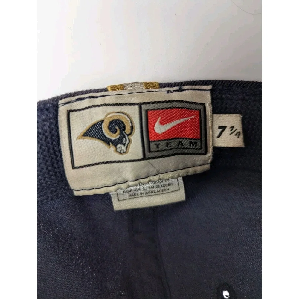 Vtg Los Angeles RAMS NFL Nike Vintage Tag Wool Fitted Hat Cap‎ Sz 7 1/4 Football